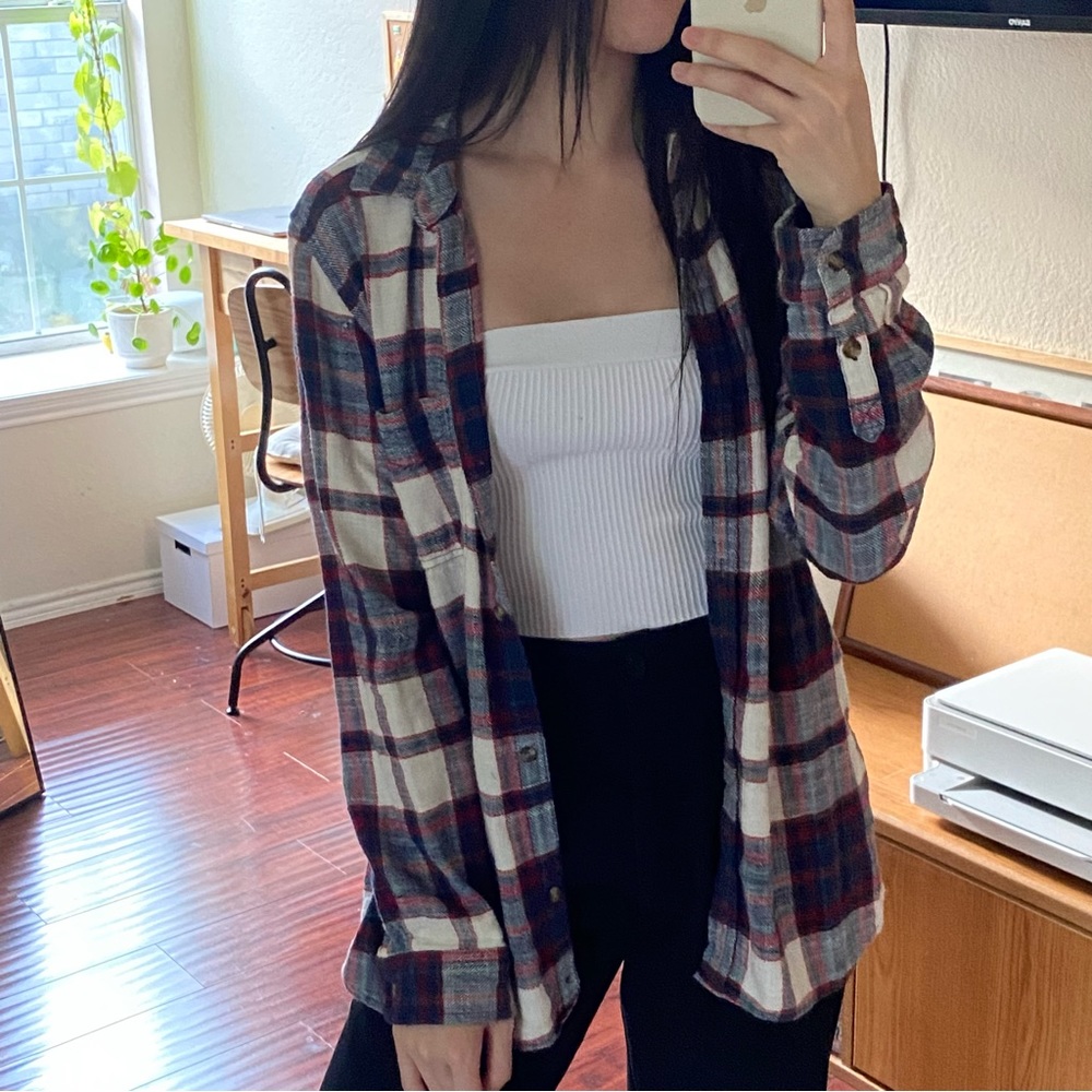 Abercrombie and Fitch Soft A&F Flannel Long Sleeve Cotton Shirt